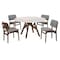 Armen Living Venus and Lima 5 Piece Walnut and Marble Round Dining Set SETVEDIWA5C - alternate 1